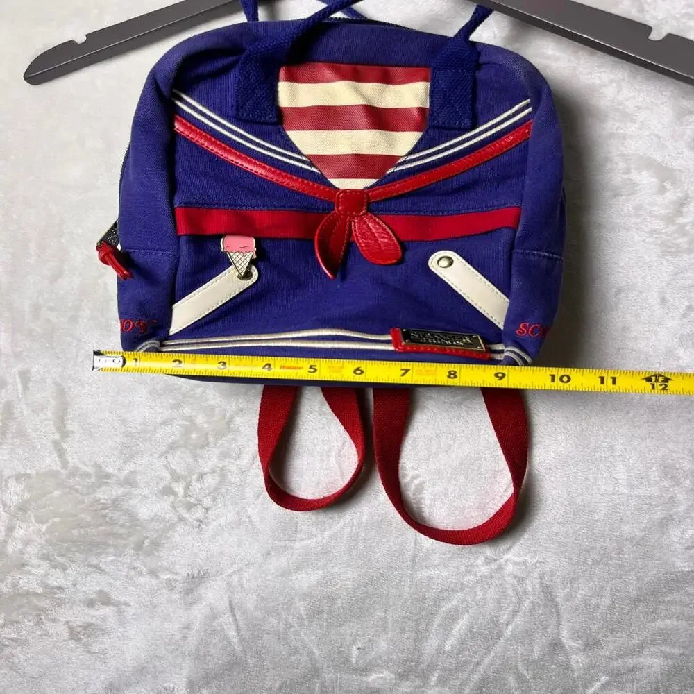 Loungefly Stranger Things Mini Backpack Scoops Ahoy Sailor Bag Red White Blue